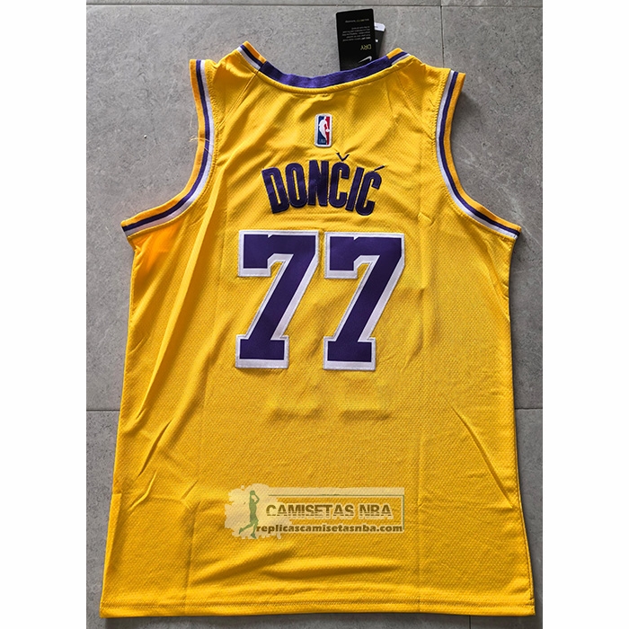 Camiseta Los Angeles Lakers Luka Doncic NO 77 Icon 2024-25 Amarillo